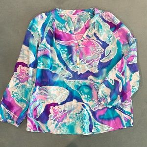 Lilly Pulitzer blouse with gold button detail